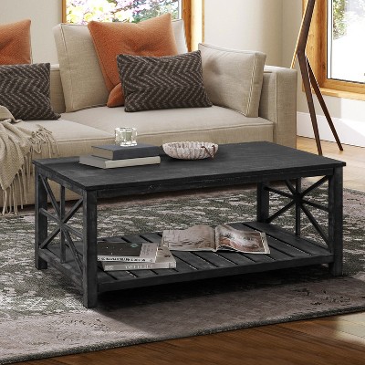 HDZNVF 47 Inch Modern Coffee Table with Storage Shelf