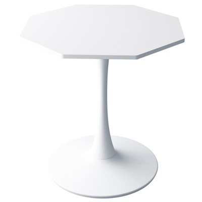 GustoWave 31.5" Modern Octagonal Coffee Table with Marble Print Top & Metal Base, Stylish Accent Table for Living Room, Dining