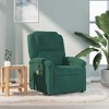 vidaXL Massage Recliner Chair with 6-Point Vibration Massage, Adjustable, Dark Green Velvet - 2 of 4