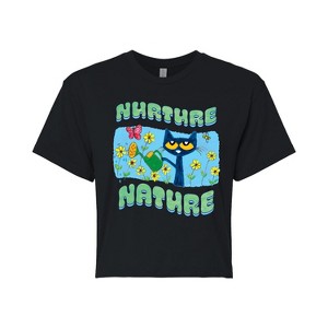 Women's - Pete the Cat - Nurture Nature Cropped Graphic T-Shirt - 1 of 4
