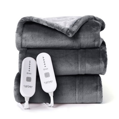Heated Blanket Electric Throw, Reversible Two-Color Flannel Heating Blankets, Soft Heated Throws for Couch with 5 Heat Setting