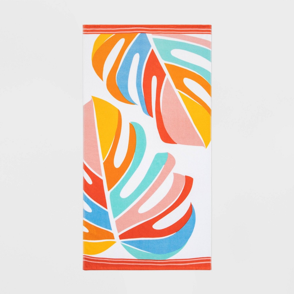 Palm Leaf Printed Beach Towel - Sun Squad™