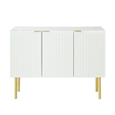 NicBex 47.2 Inch 3-Door Accent Storage Cabinet with Adjustable Shelves and Gold Metal Legs for Living Room,Kitchen,Office,Hallway