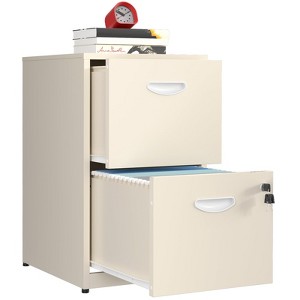 ZACHVO 18 Inch Deep 2 Drawer Cream Metal Filing Cabinet for Letter-Size with Lock, Home Office Storage - 1 of 4