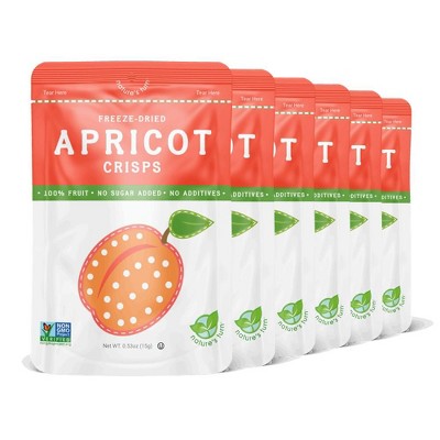 Nature's Turn Freeze-Dried Fruit Snacks - Sour Apricot Crisps -  No Sugar Added, Non GMO, Gluten Free, Nothing Artificial - 15g (.53oz) - 6-PACK
