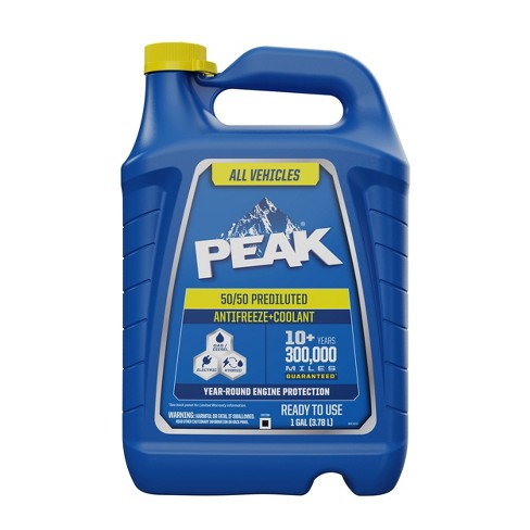 PEAK 1gal 50/50 Long Life Prediluted Antifreeze and Coolant: Engine Fluid for Cars, Motor Oil & Automotive Fluids - image 1 of 3