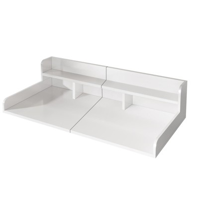 FONTOI Laundry Shelf Topper with Edge, Washer Dryer Countertop, Double Layer Organizer for Washer and Dryer Laundry Hamper, White, 27.5"*12"*54"