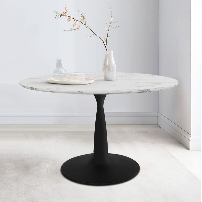 40'' Harris Round Artificial Marble Top Pedestal Modern Dining Table-The Pop Maison, 4 of 11