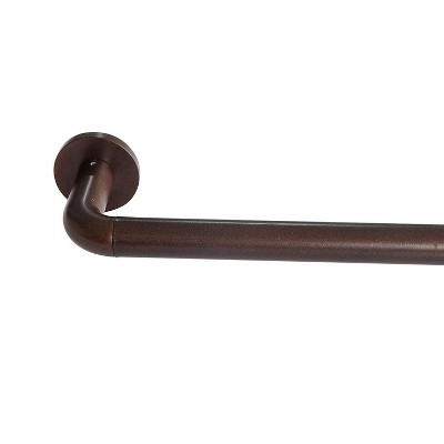 HLC.ME Wrap Around Darkening Adjustable Curtain Rod and Bracket Set for Heavier Drapes - Sturdy Pipe 1 in Diameter