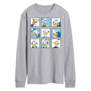 Men's - Disney - Donald Duck Grid Long Sleeve Graphic T-Shirt - 1 of 4