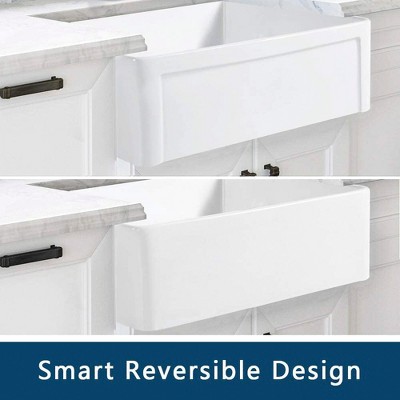 White Fireclay Single Bowl Farmhouse Kitchen Sink
