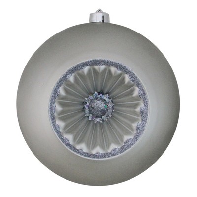 Vickerman 8" Retro Reflector Shatterproof Matte Christmas Ball Ornament - Silver