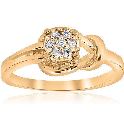 Pompeii3 14k Yellow Gold Diamond Knot Ring