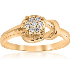 Pompeii3 14k Yellow Gold Diamond Knot Ring - 1 of 4