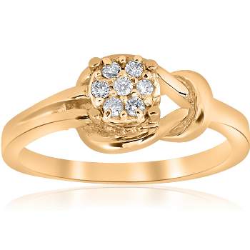 Pompeii3 14k Yellow Gold Diamond Knot Ring
