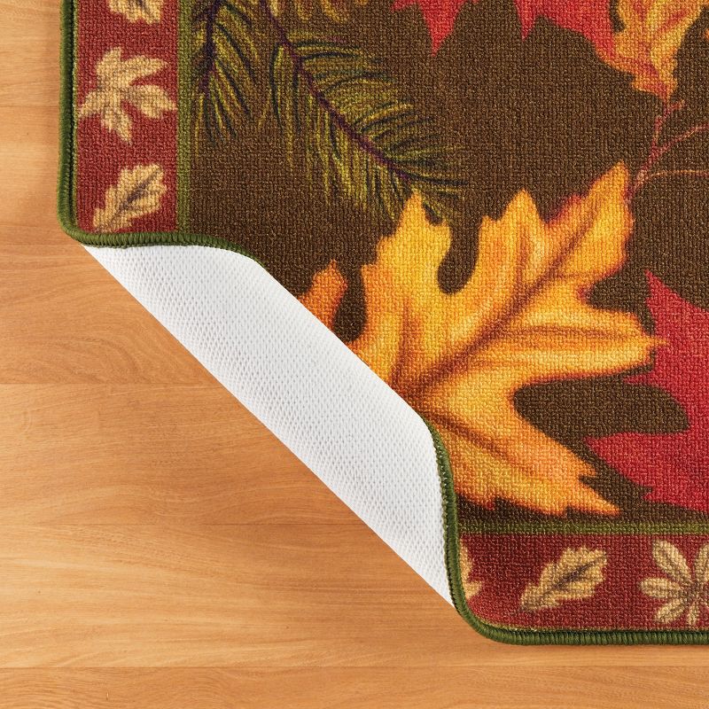 Collections Etc Lovely Fall Colored Leaves Print Design Accent Rug 27" x 45", 3 of 5