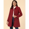 Allegra K Women's Collar Long Sleeve Single Breasted Winter Long Coat - 2 of 4