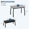 43.3" Dining Table Sets, Kitchen Table for 4 with 2 Upholstered Benches, Metal Frame Space-Saving - 2 of 4