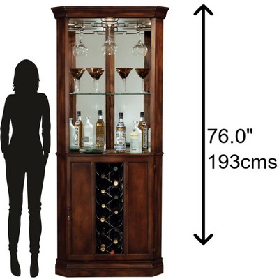 Piedmont Rustic Cherry Solid Wood Corner Bar Cabinet