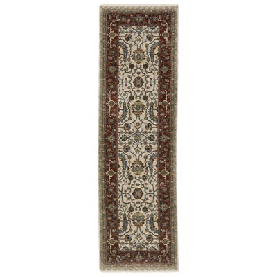 Oriental Weavers Aberdeen 144D1 Ivory/ Red Indoor Area Rug - 2'3" x 7'6"