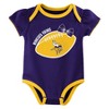NFL Minnesota Vikings Girls' White 3pk Bodysuit - 4 of 4