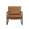 HOMLUX Genuine Leather Lounge Chair Mid-century Accent Chair with Upholstery-wrapped Padded Armrests - 3 of 4