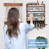 3-Piece Wooden Hanging Jewelry Organizer Set, Rustic Wall Mounted Earring Holder for Storage and Display, Brown & Black - 2 of 4
