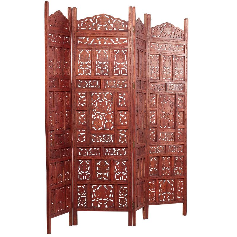 Traditional Wood Room Divider Screen Red - Olivia &#38; May, 5 of 17