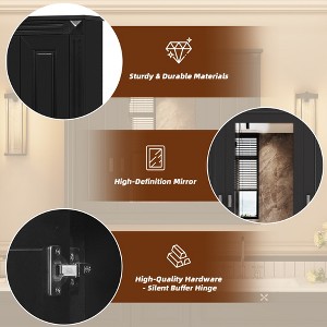 APRILSOUL Bathroom Wall Cabinet with Mirror, Wall Mounted Medicine Cabinet with 4 Shelves, Mirrored Door Over Toilet Storage Cabinet - 1 of 4