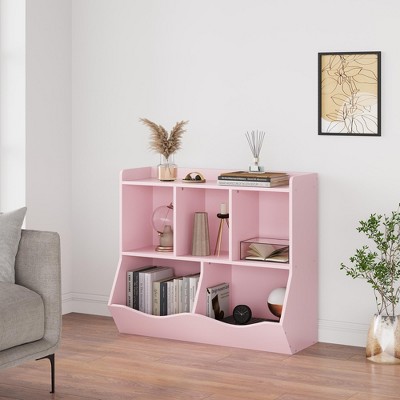 3-Tier Kids Toy Storage Organizer, 5-Section Bookshelf Cubby, Children's Toy Shelf,