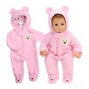 Sophia's - 15" Doll - Fleece Bear Hooded Snowsuit - Light Pink - 3 of 4
