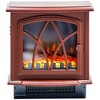 HOMCOM Electric Fireplace Heater, Fireplace Stove with Realistic LED Flames and Logs and Overheating Protection, 750W/1500W, Red - 4 of 4