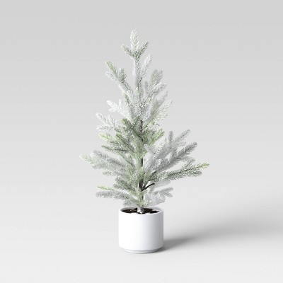 Photo 1 of Flocked Artificial Christmas Tree White/Green 