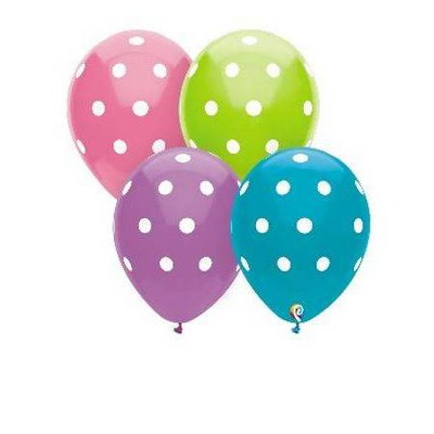 Photo 1 of 17 pieces of 12ct All Over Polka Dot Print Balloons 12 Helium Quality 