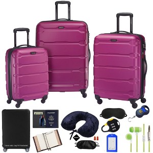 Samsonite Omni Hardside Nested 3pc. Luggage Set, Radiant Pink w/ 10pc Accessory Kit - 1 of 4