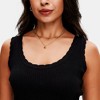 Knit & Lounge Women’s Ribbed Knit Tank Scallop Edge Sleeveless Pullover Stretch Fitted Casual Top - 2 of 4