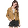 INSPIRE CHIC Women's Zip Up Faux Suede Biker Moto Jacket - 2 of 4