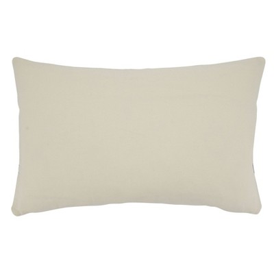 Navy Blue and Beige Cotton Rope Knots Lumbar Pillow Cover