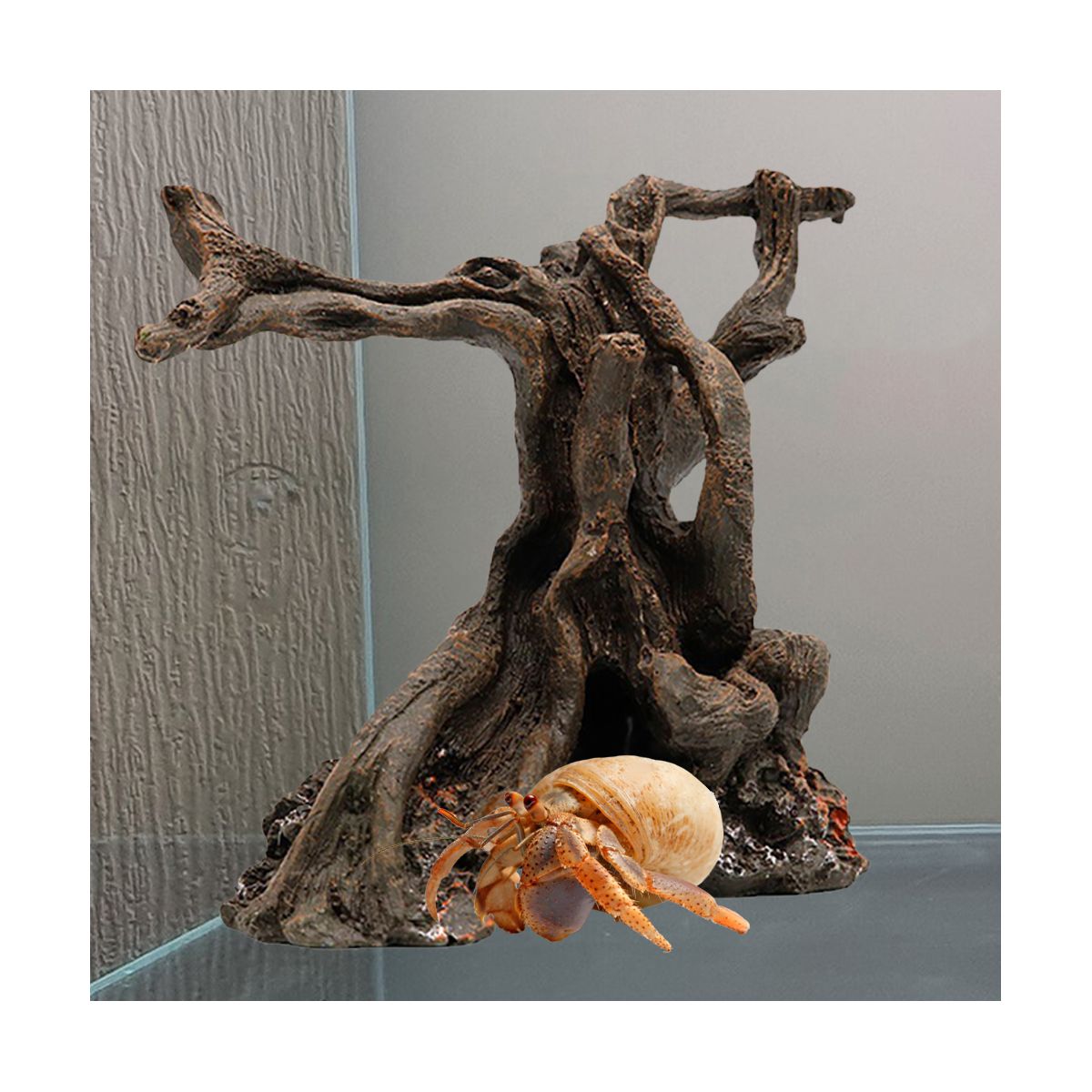 Hermit Crab Climbing Toy Resin Tree Trunk Ornament Aquarium Decoration for Reptile Lizard Newt Hermit Crab Y330 Simulated Tree Roots - thumbnail 5