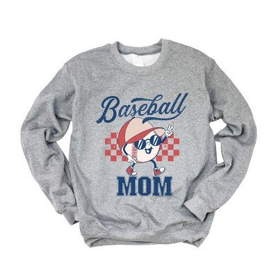 Simply Sage Market Women's Graphic Sweatshirt Baseball Mom Checkered