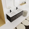 48''/24"/30"W Floating Wall-Mounted Bathroom Vanity with Unique Pattern Finish & Soft-Close Cabinet Door 4S - ModernLuxe - 2 of 4