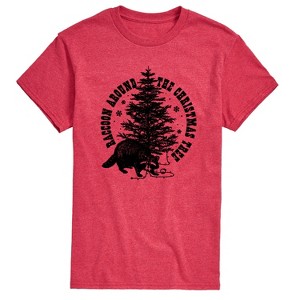 Men's - Instant Message - Raccoon Around The Christmas Tree Short Sleeve Graphic T-Shirt - 1 of 4