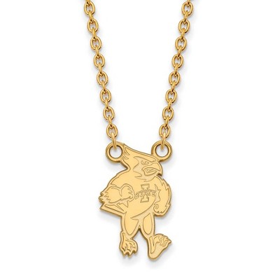 Black Bow Jewelry 10k Yellow Gold Iowa State Cyclones NCAA Necklace 18 Inch