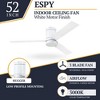 Prominence Home 52 Inch Ceiling Fan, Modern Indoor Light Fixture, Remote Control, Flush Mount Design with LED Bulbs, Espy, White - 2 of 4