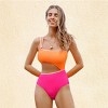 Women's Solar Flare Neon Colorblock Cutout One-Piece Swimsuit - Cupshe - 4 of 4