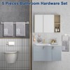 Itopfox 5 Piece Bathroom Hardware Set Matte Black 24 Inch Towel Rod Towel Ring Toilet Paper Holder 2 Robe Hooks Stainless Steel - 3 of 4