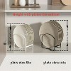 LunaLulinlk 4 Pack Plate Holder Organizer Large Dish Storage Rack for Cupboard and Countertop-Non-Slip & Rust Proof ,2 Large and 2 Small - 3 of 4
