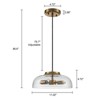 LLHZSY Gold Pendant Light Fixture11" Wide Modern Rounded Glass Shade for Dining Room Kitchen Island Entryway Bedroom - 3 of 4