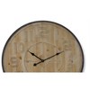 Natural Wooden Wall Clock – 31.5"D MDF and Metal Frame, Rustic Industrial Accent – By Melrose - 2 of 3