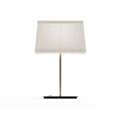 Infibrite 24" Classic Square Table Lamp with Textured Shade E26 Bulb Compatible Timeless Appeal: Linen Shade, ETL Listed, No Tools Assembly